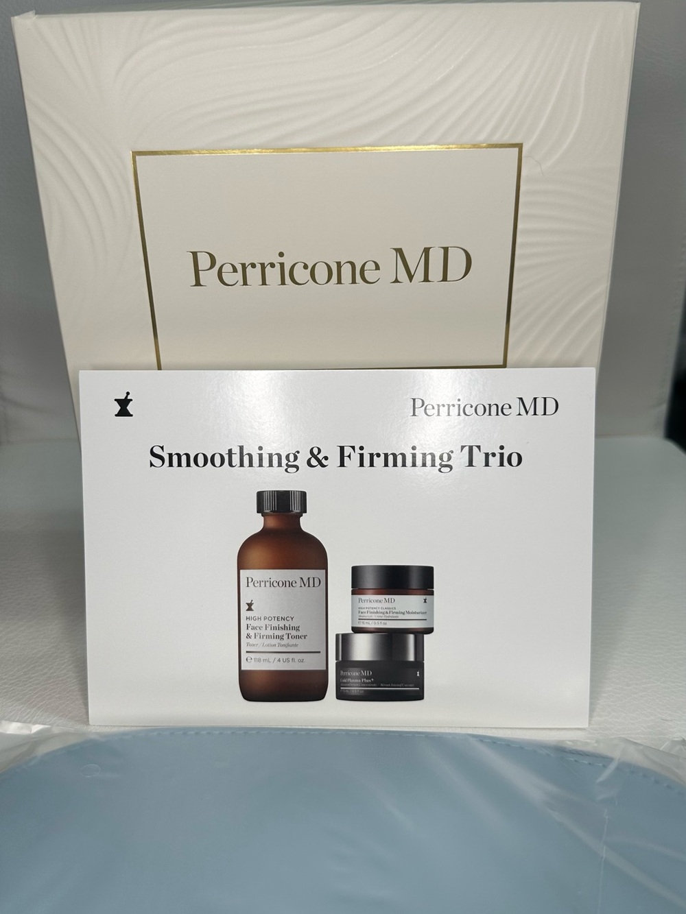 Perricone MD White Box with Gold Accents and Brown Jars Trio